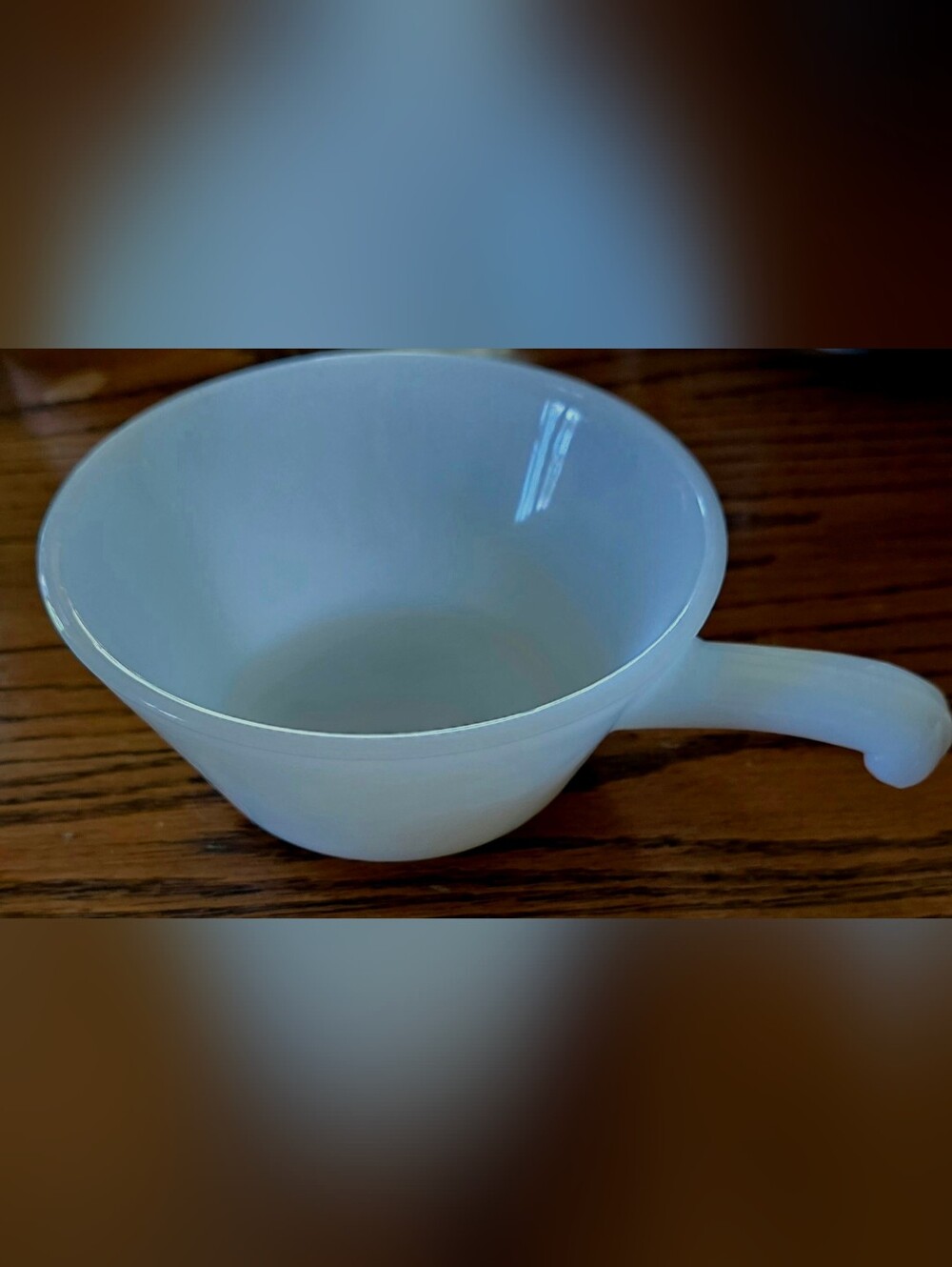 Fire King Vintage Oven Proof Milk Glass Handled Bowl